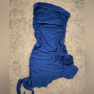 Elegant Blue Strapless Dress